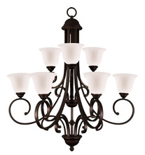  18500 - Alpine Series 9 Light Chandelier - RB White Glass